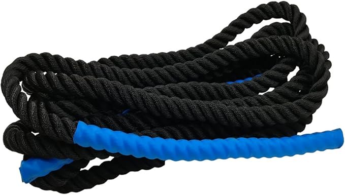 Aoneky 25ft Battle Rope, 7/8" Diameter Nylon Training Rope with Rubber Handles, for Home Gym Fitness Workout, Beginner & Youth Exercise Equipment