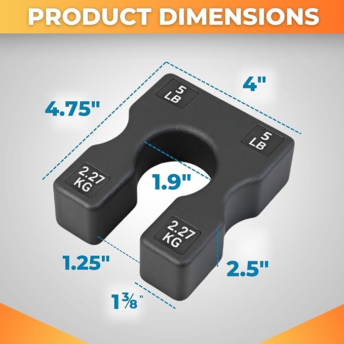 2.5 LB and 5 LB Weight Stack Add On – Weight Stack Adapter Plate for Home Gym & Exercise Machines, Add Resistance to Weight Stack, Incremental Weight Adjustments for Improved Strength Training Results