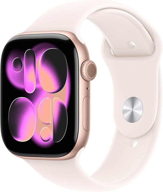 Apple Watch Series 11 [GPS + Cellular 46mm] Smartwatch with Rose Gold Aluminum Case w Light Blush Sport Band - M/L. Sleep Score, Fitness Tracker, Health Monitoring, Always-On Display, Water Resistant