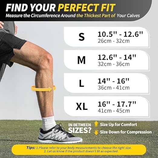 CAMBIVO Calf Compression Sleeve for Men & Women – Dip-Dyed Gradient Footless Compression Socks for Shin Splint Pain Relief & Varicose Veins – Leg Support for Running, Workouts, and Recovery