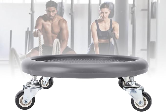 360° Disc Wheel Roller Trainer,Portable Sliding Exercise Discs for Core Strength Full Body Workout Home Gym Fitness Equipment (Gray)