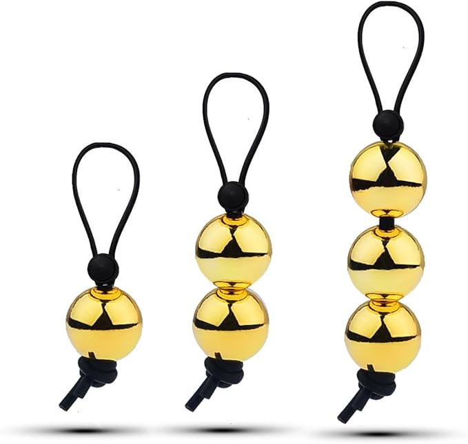 Men's Stretch Weighted Suspension Ball Ring, Progressive Endurance Trainer-USZF57 (25mm Gold Double Ball)