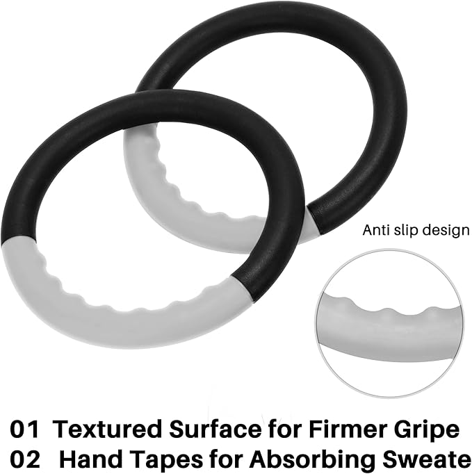 Teamaze Gymnastic Rings with 15 FT Adjustable Straps Non-Slip Gymnastics Rings Pull Up Workout Rings for Home Gym Exercise, Training