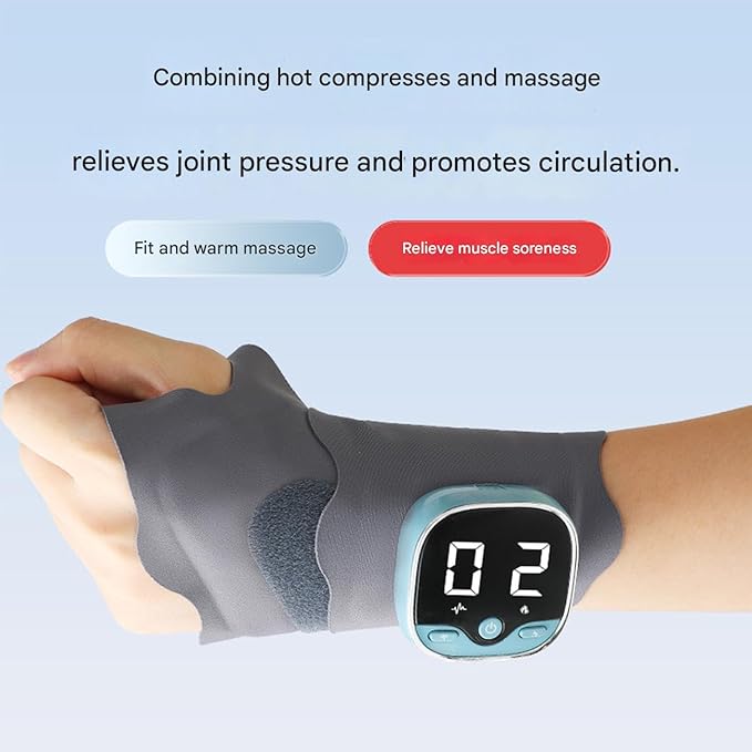 Cordless Wrist Heating Pad, Adjustable 3 Heat Levels Hand, Rechargeable Wrist Tendon Massager, Wearable Hand Heating Pad, for Office,Outdoor Sports (1Pcs)