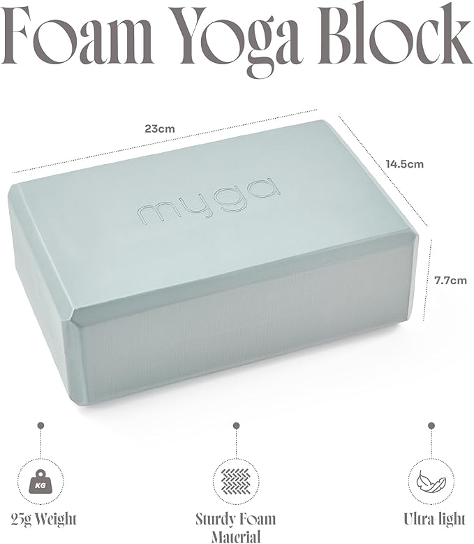 MYGA Yoga Block,Lightweight EVA Foam Yoga Brick,High Density Non-Slip Block for Yoga Poses, Pilates, Balance and Flexibility
