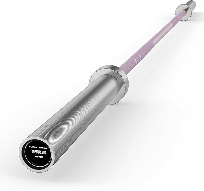 PAPABABE Olympic Barbell, 4ft/5ft/6ft/6.5ft Straight Barbell for Strength Training and Technique Adjusting, 2 inch Womens Olympic Bar with Moderate Knurling For Bench Press, Squats Curls Deadlifts Weightlifting