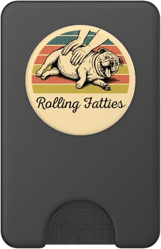 Chubby Bulldog Rolling Fatties Funny Vintage PopSockets PopWallet for MagSafe