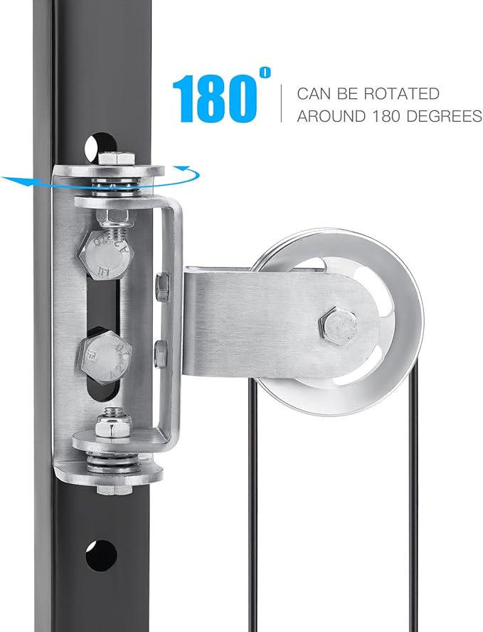 Cable Pulley System for Squat Rack,Gym Pulley Blocks,Upgrade Rotation 180 Degree Rack Mounted Swivel Pulley,Heavy Duty Swivel Pulley for LAT Pulley System,Applicable to:2*2 and 3*3 Inch Power Racks