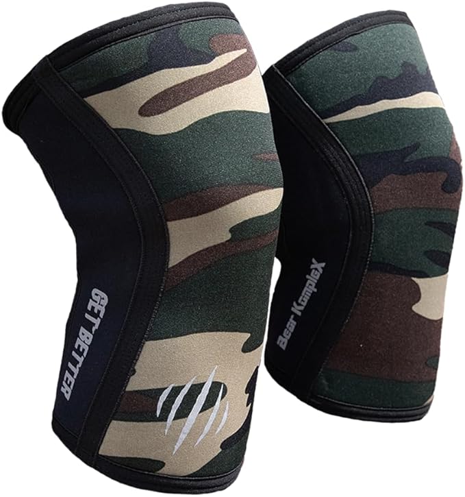 Bear KompleX Knee Sleeves for Men & Women - 5mm/7mm Compression & Heat Retention Neoprene Compression Knee Brace for Weightlifting, Squats & Powerlifting