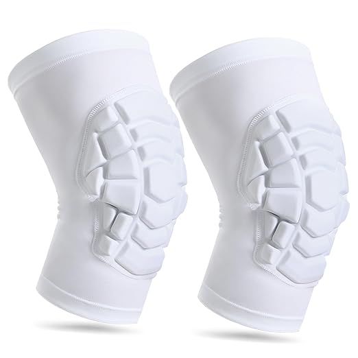 Wrestling Knee Pads for Kids Youth Adult, Knee Compression Sleeve for Basketball Volleyball Football, 1 Pair Short Knee Pads Sleeves ((#2) White-2pcs,XXLarge)