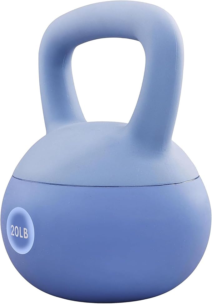 Fitvids Soft Kettlebells - Sea and Iron Sand Filled Weights for Women and Men - Color Coded Soft Vinyl Kettlebells, Multiple Sizes