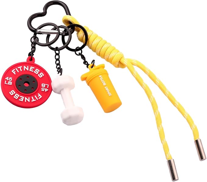 Gym Dumbbell Barbell Kettlebell Purse Keychain - Muscle Faith Cup Rope Gym Bag Handbags Purse Charms - Fitness Gift
