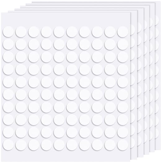 600Pcs Dual-Adhesive EVA Foam Dots, Round Mini Foam Discs for Crafts, Ahesive Foam Tape Stickers Furniture Pads for Wall Decoration, DIY Crafts, Cards - White