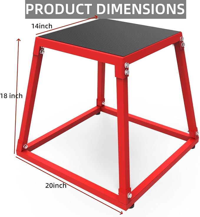 Plyometric Jump Box, Steel Plyo Platform and Jumping Box, Anti-Slip Exercise Step Up Box for Home Gym Training