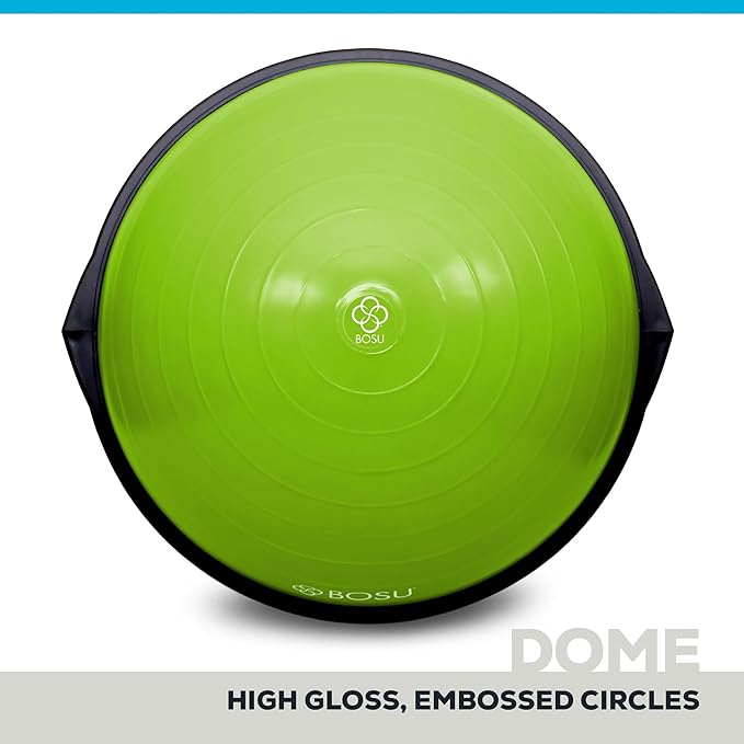 Bosu Balance Ball Exercise Trainer, Home Gym Equipment w/Guided Workouts & Pump, 26" Inflatable Fitness Platform for Strength Training, Standing, Balancing, and Core Workout
