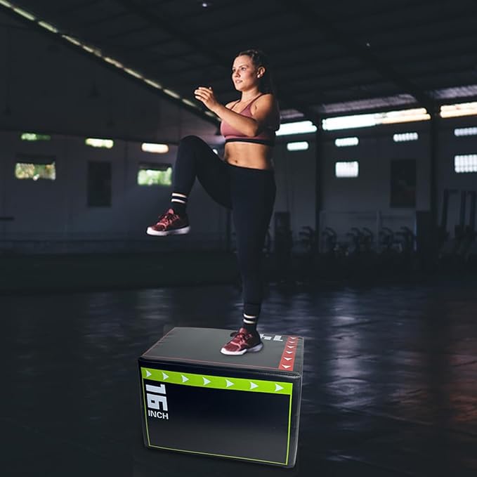 Box Jumps for Home Gym - Non-Slip Shockproof Plyometric Jump Box | Wear-Resistant Fitness Training Equipment for Jumping, Cardio, Leg Strength & Agility Workouts in Home, Gym & Sports Studios
