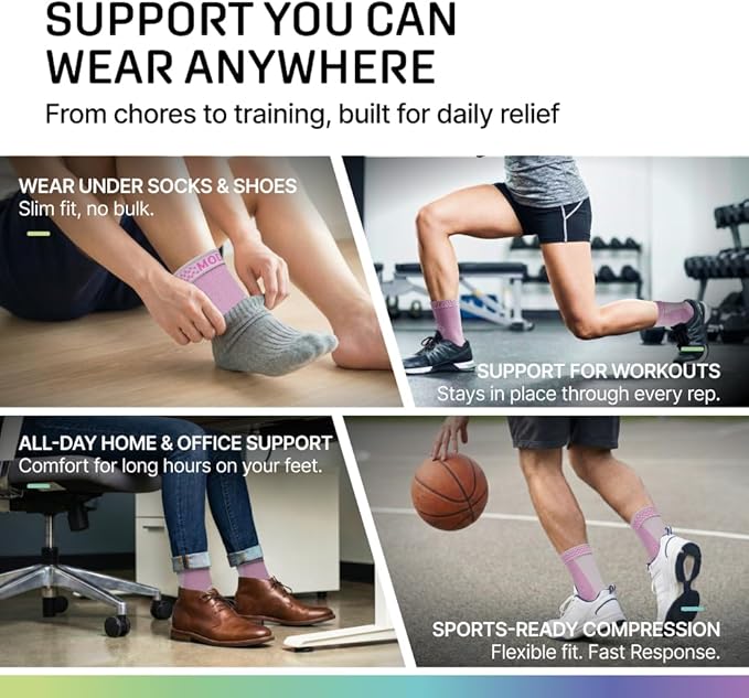 Modvel Ankle Brace for Women & Men - Compression Ankle Sleeve & Foot Brace, Right Left Ankle Support for Sprained Ankle, Achilles Tendonitis, Plantar Fasciitis Relief, Running Basketball Soccer