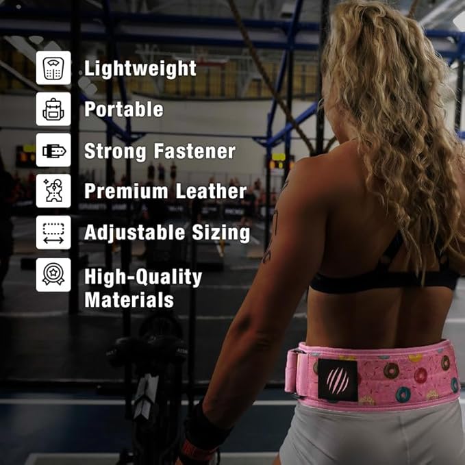 Bear KompleX Premium Leather APEX Weightlifting Belt, Abdominal & Back Support, Powerlifting, Squats and Weight Training, Low Profile Firm Back Easily Adjustable.
