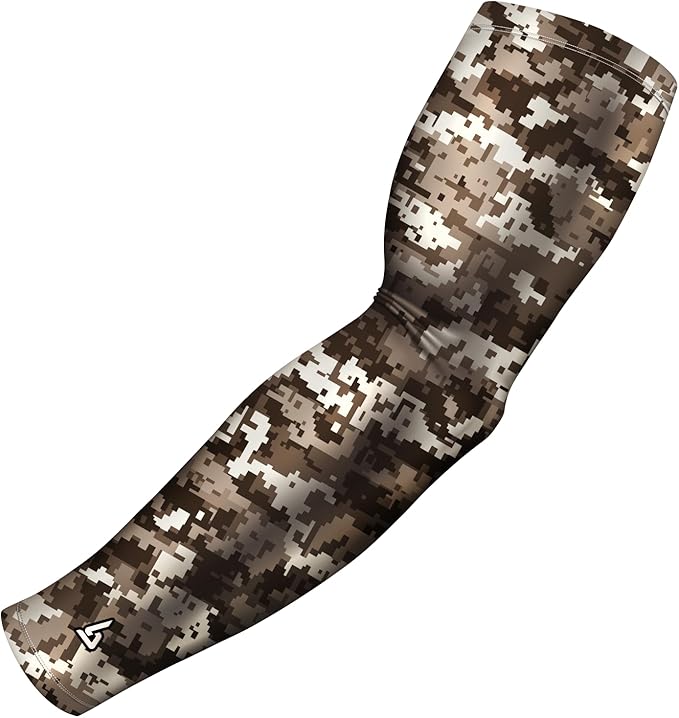 B-Driven Sports Pro Fit Compression Arm Sleeve for Men Women & Youth, Basketball Baseball Football, Single Digital Designs