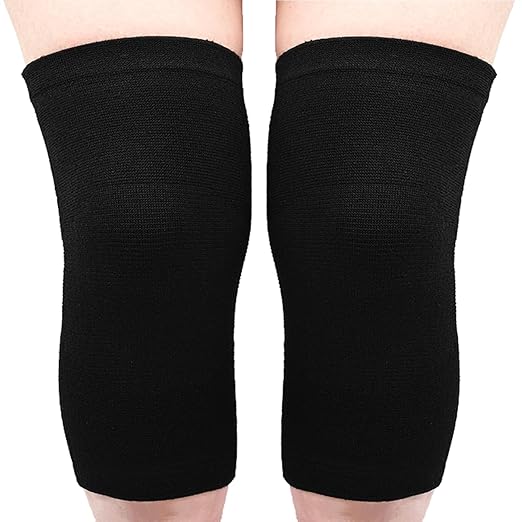 2 Pack Knee Brace, Sport Knee Pad, Knee Support Compression Sleeve, Running Knee Protector for Knee Pain Knee Band Men Women Stabilizer Wraps (Black, Medium)