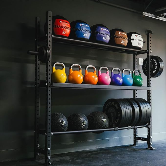 Titan Fitness Elite Series Mass Storage System for Bumper Plate Medicine Ball Storage