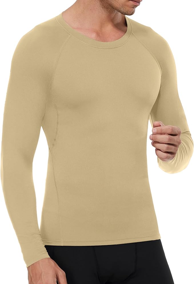 SPVISE 1 or 3 Pack Men's Compression Shirts Long Sleeve Workout Gym T-Shirt Running Top Cool Dry Sports Baselayer Undershirts