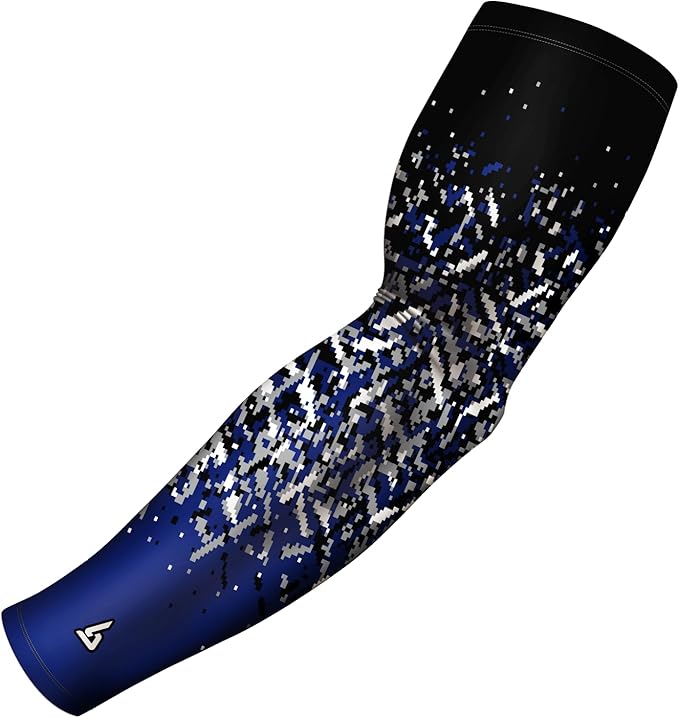 B-Driven Sports Pro Fit Compression Arm Sleeve for Men Women & Youth, Basketball Baseball Football, Single Digital Designs