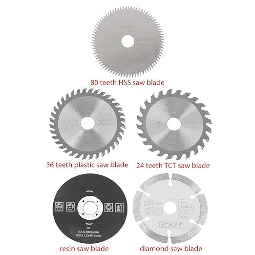 Circular Saw Blades Set,5Pcs 85mm Inner Diameter 15mm Mini Carbide Circular Saw Blade,for Cutting Machines, Electric Hand saws,Sliding Table saws