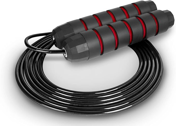ProsourceFit Speed Jump Rope up to 8 Foot Adjustable Length for Men and Women, Foam Handles, Ultra Light Rope for Boxing, Jumping Exercises and Cardio Workout