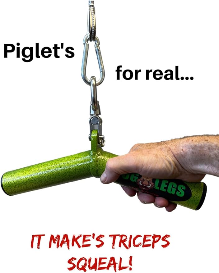 'Piglet' Tricep Bar for workout gym cable attachments Fat Grip bar for triceps