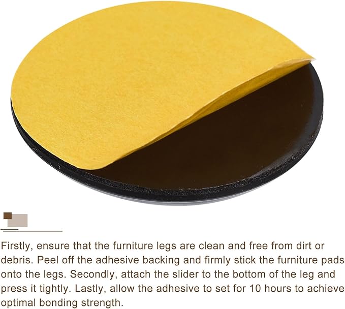 uxcell Furniture Sliders, 12Pcs 2" - PTFE Round Appliance Slider, Self-Adhesive Chair Glides, Chair Leg Floor Protectors for Carpet Hardwood Floors