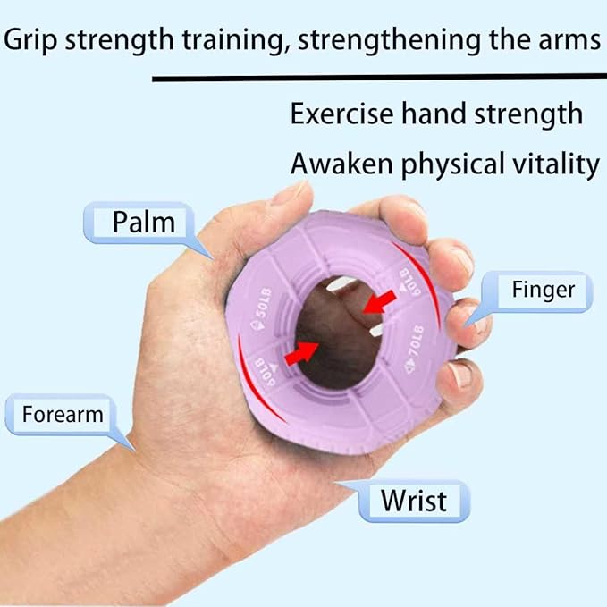 Grip Strengthener 3 in 1, Adjustable 50-70LB Hand Grip Exerciser, Silicone Forearm Trainer for Climbing, Fitness, Office, Portable Grip Ring for Men Women All Hand Sizes