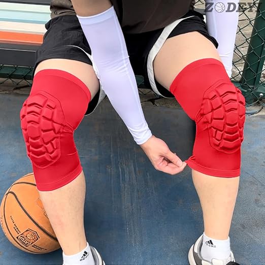 Wrestling Knee Pads Short Knee Sleeve, 2 Pcs Knee Compression Sleeve for Football, Basketball, Volleyball(Red_S_2 Pcs)