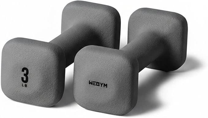 WeGym SafeGrip Square Dumbbells with Anti Slip Handles, Aesthetic Free Weights for Home Workouts, Stable Design Prevents Rolling during Floor Exercises