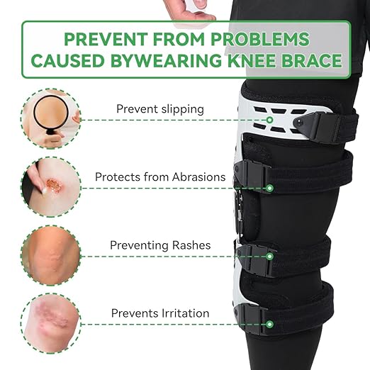 Orthomen Knee Brace Undersleeve Closed Patella Knee Compression Comfortable Knee Sleeve for Under Brace Breathable Leg Sleeves for Men & Women Protects Skin from Abrasions and Irritations (XXL)