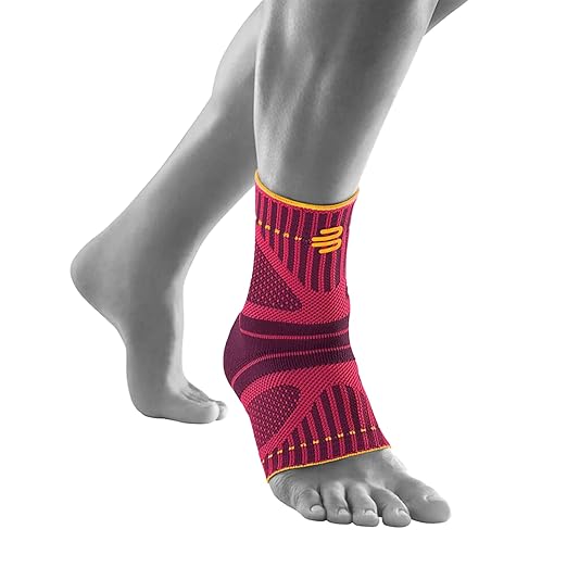 Bauerfeind Sports Ankle Support Dynamic - Ankle Compression Sleeve for Freedom of Movement - 3D AirKnit Fabric for Breathability - Premium Quality & Washable (XS, Pink)