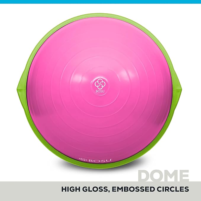Bosu 72-10850 Home Gym Equipment The Original Balance Trainer 65 cm Diameter, Pink and Lime Green