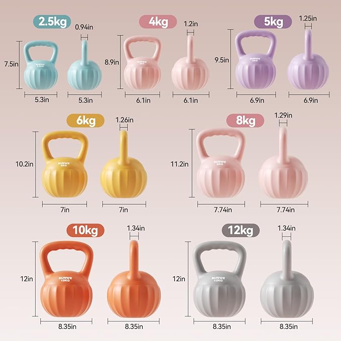 RUNWE Kettlebell Weight for Women and Men (Sold in Single Not in Set) Multiple Weight & Color Options from Beginners to Pros Hand Weight Core Strength Training