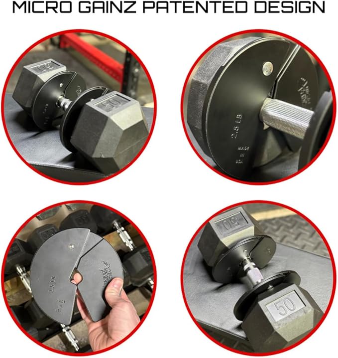 Micro Gainz Dumbbell Fractional 2.5 lb Weight Plate, Ideal for Micro Loading, (Choose Color) 2 Piece Fractional Weight Plates, Designed for Dumbbell Training, Made In USA