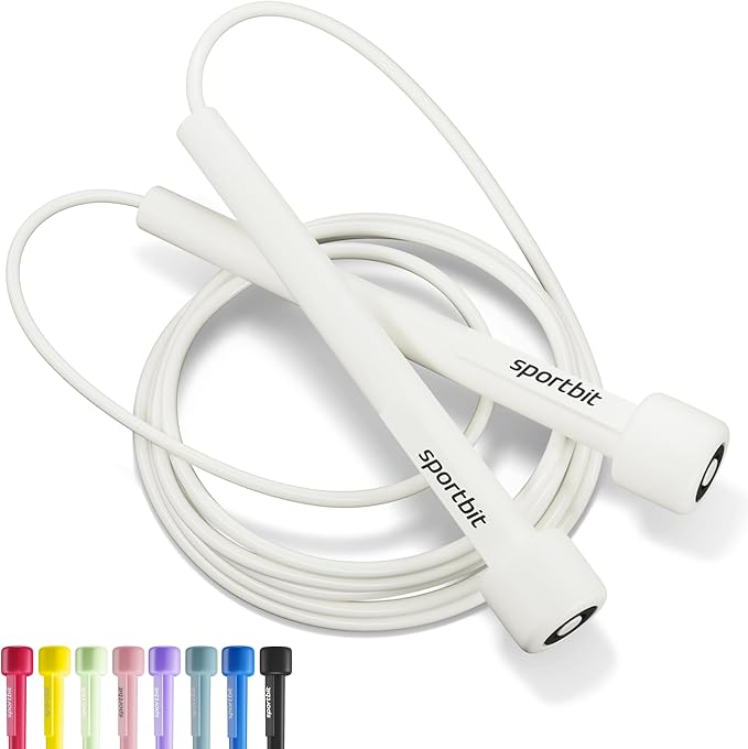 SPORTBIT Adjustable Jump Rope for Fitness and Exercise – Skipping Rope for Cardio, Boxing, and Weight Loss – Speed Rope perfect for Men & Women