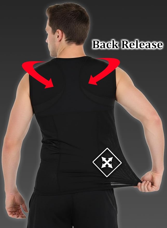 Posture Shirts for Men : Black, White, tankshirts, Longsleeve, s-3xl, Deodorant, uv, Quickdry, Japanesebrand,