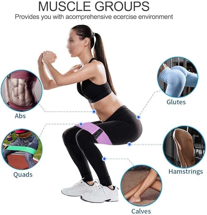 Resistance Bands Fitness Booty 3-Piece Set Rubber Expander Elastic Band for Home Workout Exercise Equipment