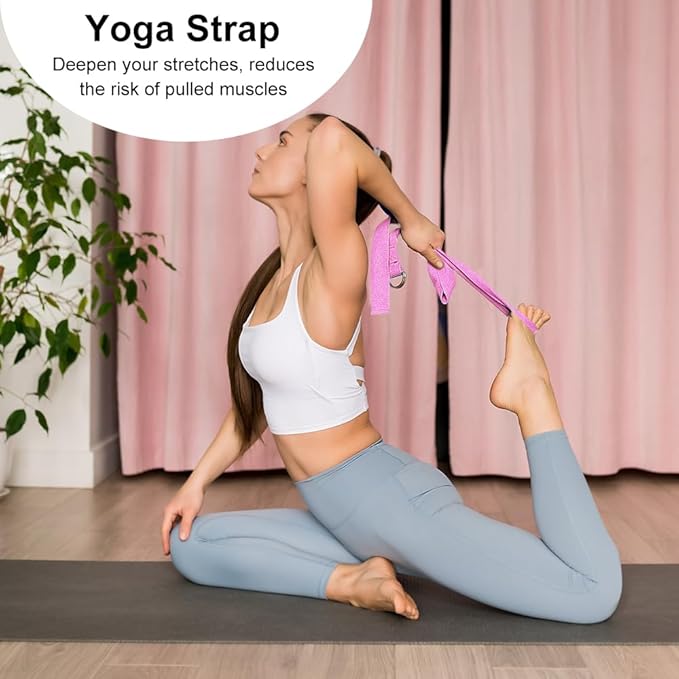RETON Yoga Blocks Set, High - Density Yoga Block with 2 Strap, Lightweight Foam Brick Yoga Pilates Blocks, Anti-Slip Yoga Brick with Embossed Design for Posture Adjustment and Movement Assistance