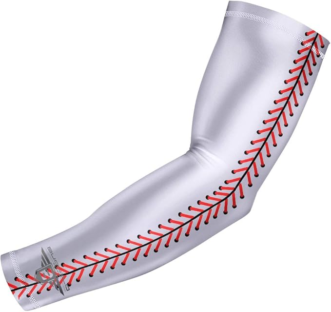 Bucwild Sports Compression Arm Sleeve - Youth & Adult Sizes - Baseball Football Basketball Sports (1 Arm Sleeve)