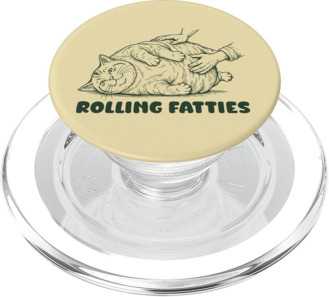 Rolling Fatties Tabby Funny Cute Tabby Lover PopSockets PopGrip for MagSafe