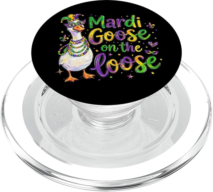 Funny Mardi Gras Goose on The Loose Fat Tuesday Party PopSockets PopGrip for MagSafe