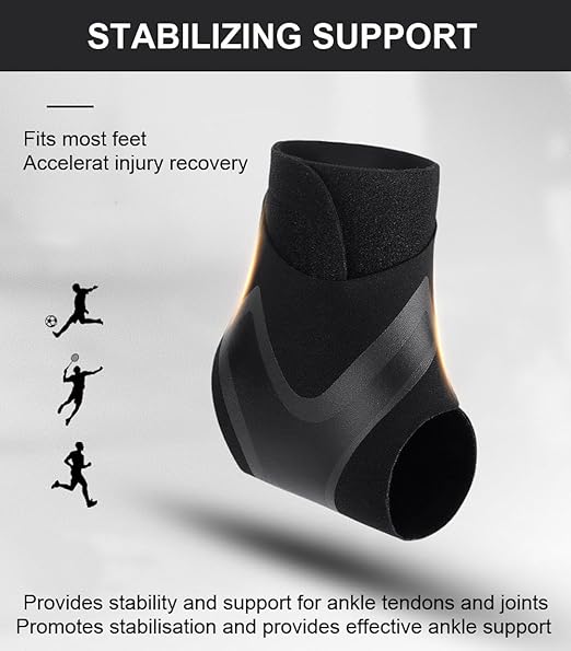 SUJAYU 2 Pack Ankle Brace & Elastic Supports for Men & Women, Ankle Support Ankle Compression Sleeve, Ankle Wrap Ankle Sleeve Ankle Brace for Sprained Ankle (Black, X-Large)