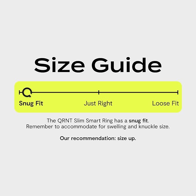 QALO QRNT Slim Smart Ring – Snug Fit – Size Up – Water-Resistant Titanium Fitness Tracker, Tracking for Sleep, Steps, HRV, Women’s Health, No Subscription Fee, iOS & Android Compatible (Silver, 09)