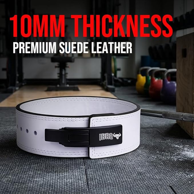 IBRO Powerlifting Lever Gym Belt – Power 8MM, 10MM or 13MM Extreme Heavy Duty Genuine Leather Belts - Squats Deadlifts Bodybuilding Weight Lifting IPF Power Lifting Strongman for Men