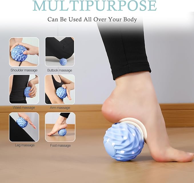 Large Silicone Massage Lacrosse Balls for Myofascial Release - Yoga Deep Tissue Massage,Trigger Point Therapy, Foot Plantar Fasciitis,Muscle Knots, Muscle Soreness Massager Balls(2 Pack)